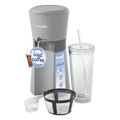 Breville Iced Coffee Maker | Plus Coffee Cup with Straw | Ready in Under Minutes | Grey [VCF155]