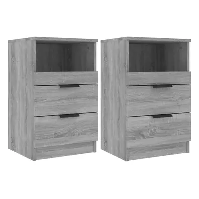 (grey sonoma, 2) vidaXL 1/2x Bedside Cabinet Engineered Wood Home End Side Table Multi Colours