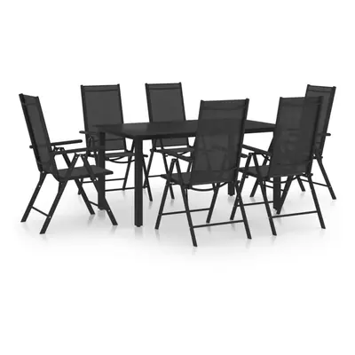 vidaXL Garden Dining Set Piece Aluminium Black Outdoor Dining Table Chairs