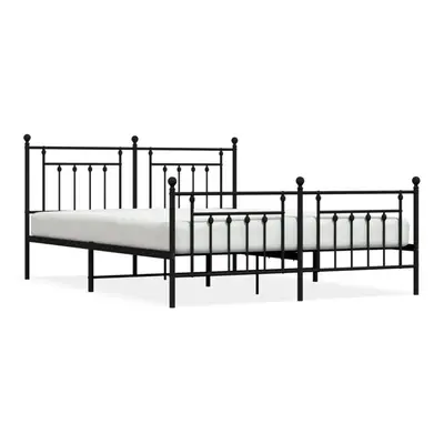 (black, x cm/with headboard & footboard) vidaXL Metal Bed Frame Bedroom Bed Base Bedstead Metal 