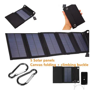 (Canvas Type) 30W Foldable USB Solar Panel Monocrystal Solar Cell Folding Waterproof Panels Char