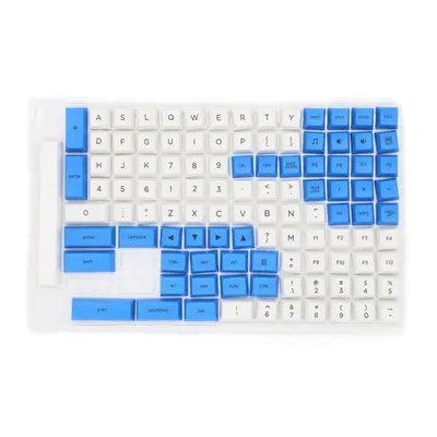 (Blue & White) Keys Color Matching Keycap Set XDA Profile PBT Sublimation Keycaps for Mechanical