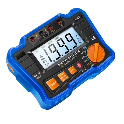 (Blue) 0.1M~1999M Digital Megohmmeter 100/250/500/1000V Insulation Earth Ground Resistance Volta