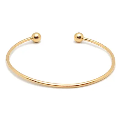 Jewelco London Kids Solid 9ct Yellow Gold 1.5mm Wire Bead Ball Torque Baby Bangle Bracelet, 5mm 