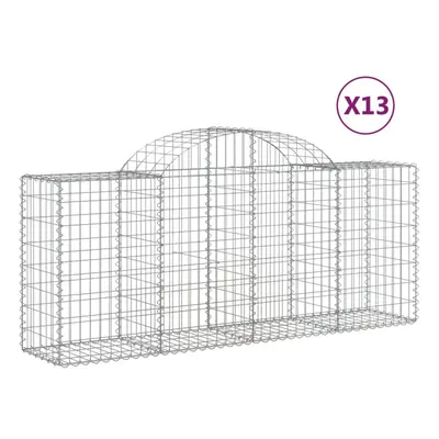 (200 x x 80/100 cm/13 pcs) vidaXL Arched Gabion Basket Stone Basket Gabion Retaining Wall Galvan