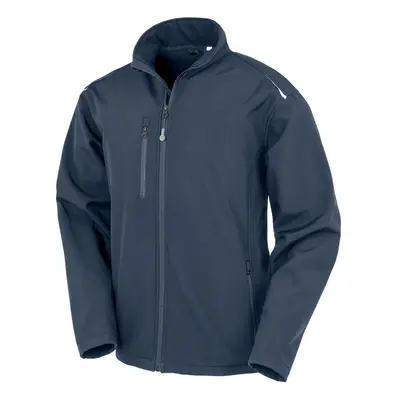 (L, Navy) Result Genuine Recycled Mens Soft Shell Jacket