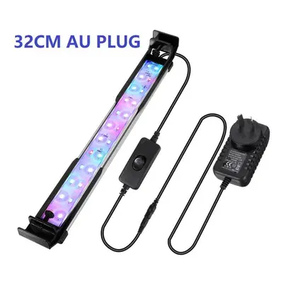 (AU Plug) 32CM 24LED RGB Aquarium Fish Tank Light Modes Double Drainage Water Grass Lamp