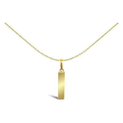 Jewelco London Solid 9ct Yellow Gold Polished Block Identity Initial Charm Pendant Letter I - JI