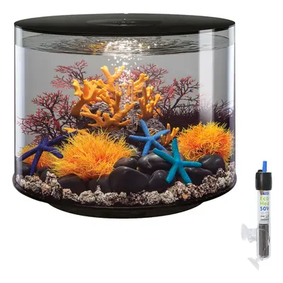 biOrb Tube 35L Black Aquarium with MCR LED Lighting and Heater Pack