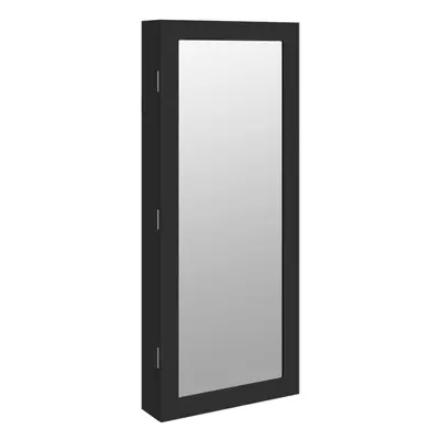 (black) vidaXL Mirror Jewellery Cabinet Mirror Armoire with LED Lights Wall Mounted