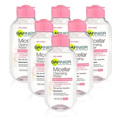 6x Garnier MICELLAR Cleansing Water Hypoallergenic Sensitive Skin 125ml