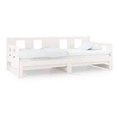 (white, x cm) vidaXL Solid Wood Pine Pull-out Day Bed Wooden Guest Bed Multi Colours/Sizes