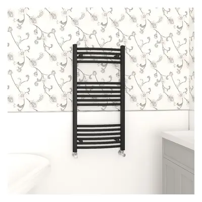 (1000x500mm, Black) NRG Curved Central Heating Towel Rail Bathroom Heated Rad Radiators Ladder W