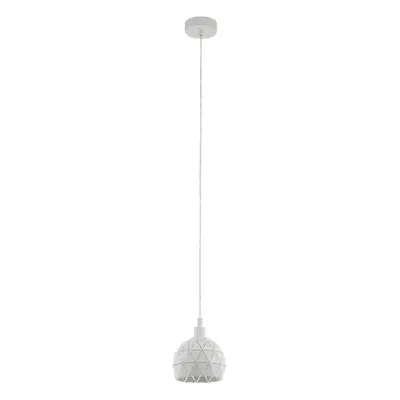 Pendant Light Colour White Powder Coated Steel Faceted Shade Bulb E14 1x40W