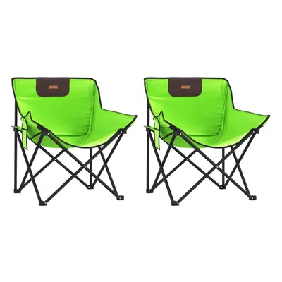 (green) vidaXL Camping Chairs with Pocket Foldable Chair Outdoor Folding Chair pcs