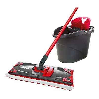 Vileda Ultramax Complete Mop and Bucket Set, Black/Red