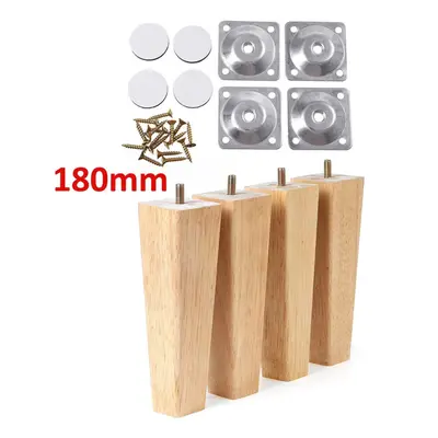 (18cm) 4pcs Square Inclined Wooden Furniture Feets Legs Set For Sofa Cabinets Table