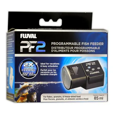 Fluval PF2 Fish Feeder 85ml Auto Feeder Programmable Holiday Vacation Aquarium