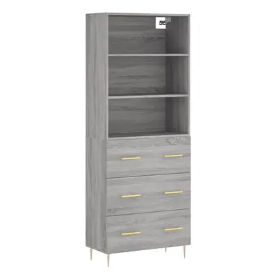 (grey sonoma, drawers) vidaXL Highboard Sideboard Cupboard Side Cabinet Sonoma Oak Engineered Wo