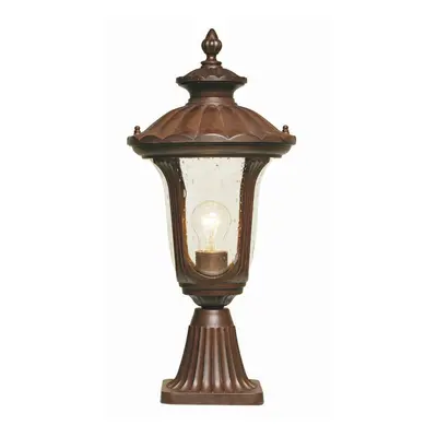 Outdoor IP44 Bulb Wall Ground Pedestal Rusty Bronze Patina LED E27 100W