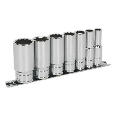 7 PACK - DEEP Whitworth Socket Set - 3/8" Imperial Square Drive Point TORQUE