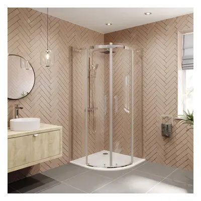 900 x 900mm Quadrant Shower Enclosure Frameless Walk In 8mm Glass Tray & Waste