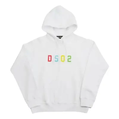 (M) Dsquared2 Multicoloured DSQ2 Logo White Hoodie