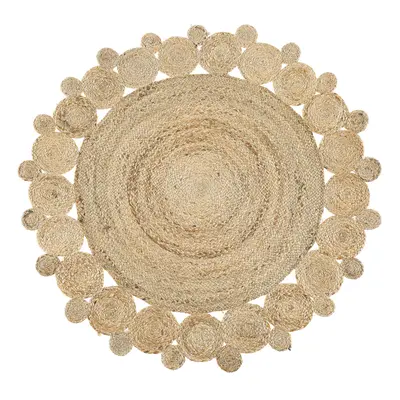 Round Jute Area Rug Ã¸ cm Beige GOLGEN