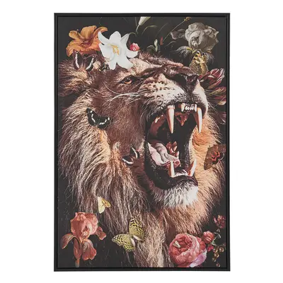 Lion Framed Canvas Wall Art x cm Multicolour MARRADI