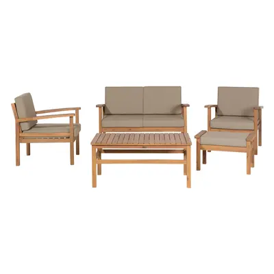 Sofa Set with Table MANILA Certified Acacia Wood Light Wood