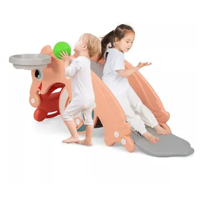 3-in-1 Kids Slide Rocking Horse Toy Toddlers Portable Sliding Climbing