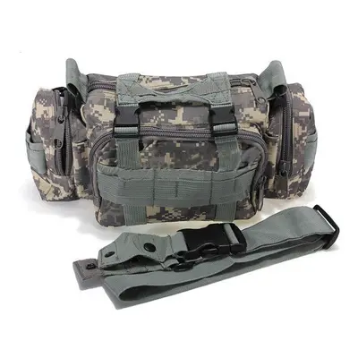 (Blue camouflage) Outdoor Sports Camouflage Backpack Rucksack Camping Hiking Waist Bag Pack