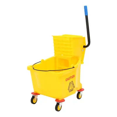 (60 x x cm) vidaXL Mop Bucket Mop Cart with Wringer and Wheels L Yellow Polypropylene