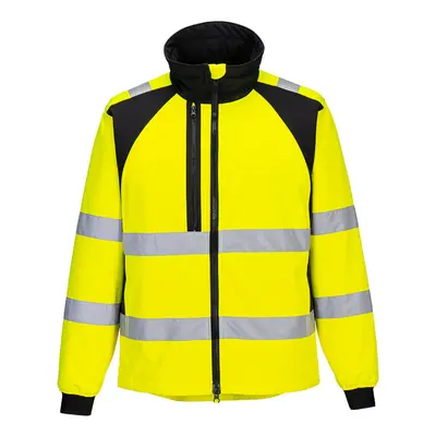 (Yellow/Black, L) Portwest WX2 Eco Hi-Vis Softshell Jacket (2L)