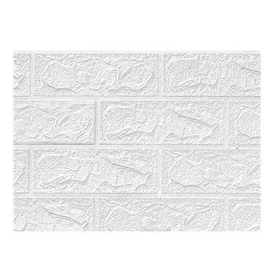 (White) 20Pcs/Set 3D Brick Wall Sticker Self-adhesive Panel Decal Waterproof PE Foam Wallpaper f