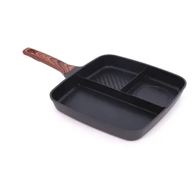 Frying Pan Aluminum Alloy Griddle Grill Non Stick Skillet Cooking Fry Square BBQ