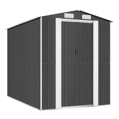 (192 x x cm (L x W x H)) vidaXL Garden Shed Galvanised Steel Outdoor Tool Storage Patio Lawn Too