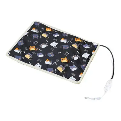 (Black) Pet Electric Heating Pad Dog Warm Bed Pet Temperature Adjustable Waterproof Mat for Dogs