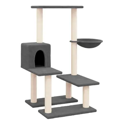 (dark grey) vidaXL Cat Tree with Sisal Scratching Posts Cat Activity Centre Multi Colours