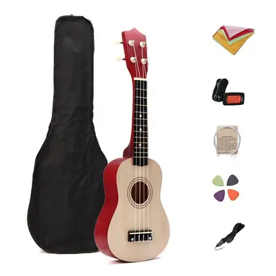 21 Inch Basswood Ukulele Hawaii Guitar Musical Instrument with Tuner Bag