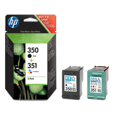 Hewlett Packard No.350&351 Ink Cart PageLife200pp4.5mlBlack/170ppTri-Colour3.5ml]Ref SD412EE