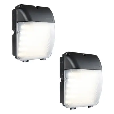 2 PACK Outdoor IP65 Bulkhead Wall Light - 30W Cool White LED - Weatherproof