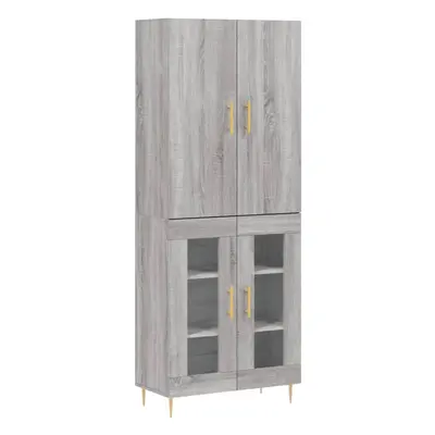 (grey sonoma, glass doors) vidaXL Highboard Sideboard Storage Cabinet Side Cabinet White Enginee