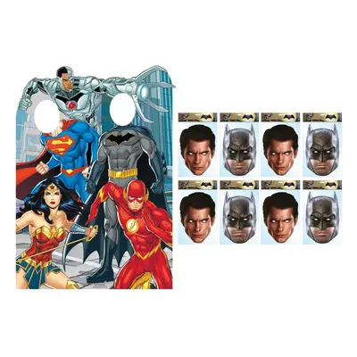 Justice League Party Pack with Official Cardboard Stand In and Masks