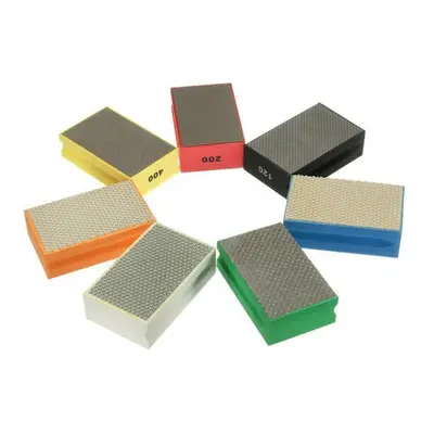 (Yellow) 95*58mm Grit Diamond Hand Pad For Granite Concrete Marble Glass Polishing