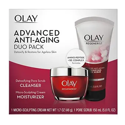 Face Wash by Olay Regenerist Advanced Anti-Aging Pore Scrub Cleanser (5.0 Oz) and Micro-Sculptin