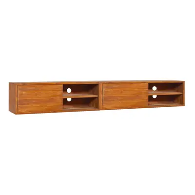 vidaXL Solid Teak Wood Wall-mounted TV Cabinet Sideboard Stereo Media Stand