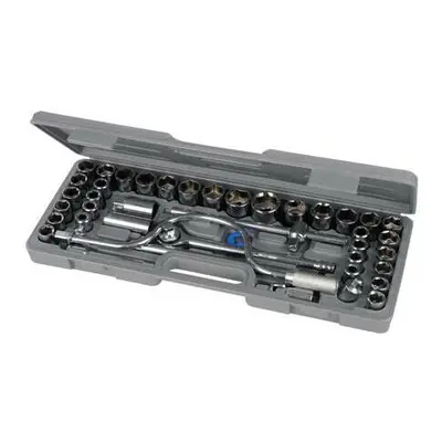 42 Piece 1/2" Inch Drive Socket Set Metric & AF Moulded Carry Case