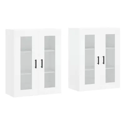 vidaXL Wall Mounted Cabinets Storage Wall Cupboard2 pcs White Engineered Wood