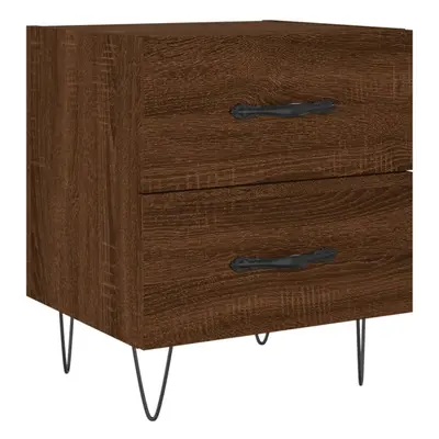 (brown oak, pcs) vidaXL Bedside Cabinets Bed Table End Table pcs Concrete Grey Engineered Wood